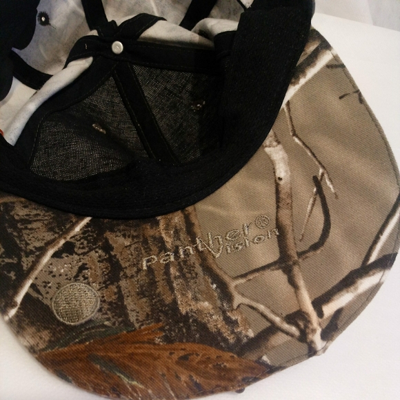 Panther Bison Baseball Cap Camo Print With 2 Led Lights EUC Vented - Picture 10 of 10